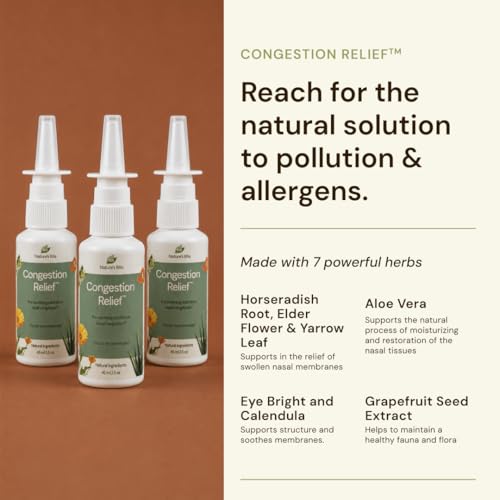 Nature's Rite Nasal Spray Decongestant, Congestion Relief, 1.5 oz. (45 mL), Portable, All Natural Sinus Nose Spray, Non-Addictive Sinus Relief for Allergy & Pollution Irritation - Image 5