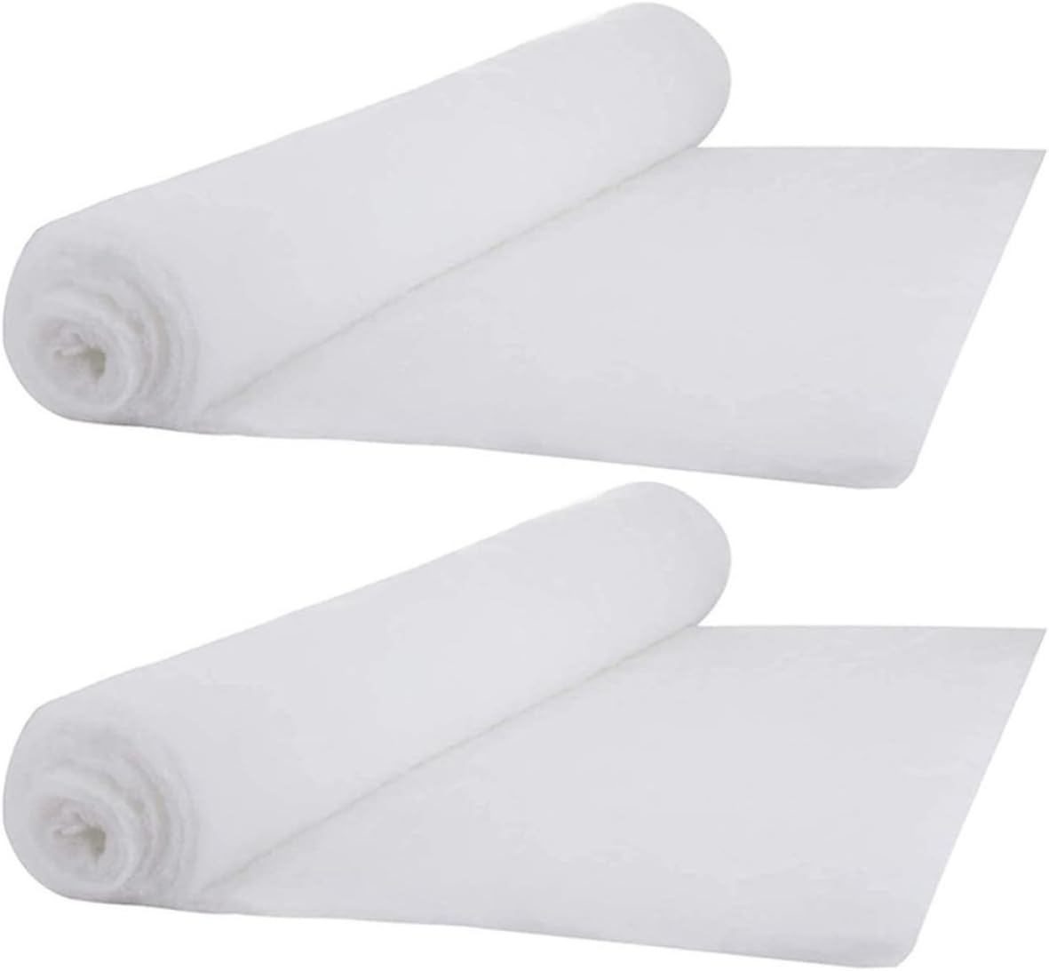 KICHOUSE 2pcs Fluffy Thick Artificial Snow Blanket Made of Polyester Fiber for Christmas Decoration and DIY, Lightweight White Snow Carpet that Adds Xmas Atmosphere Without Scratching