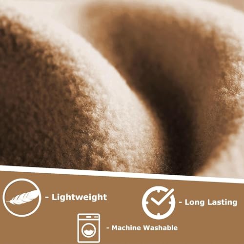 Image of 220 GSM Polar Fleece Single Bed Lightweight Plain Blanket for All Season Travel & Camping, 60x90Inch, Beige