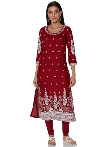 Image of BIBA Women Viscose A Line Printed Kurta