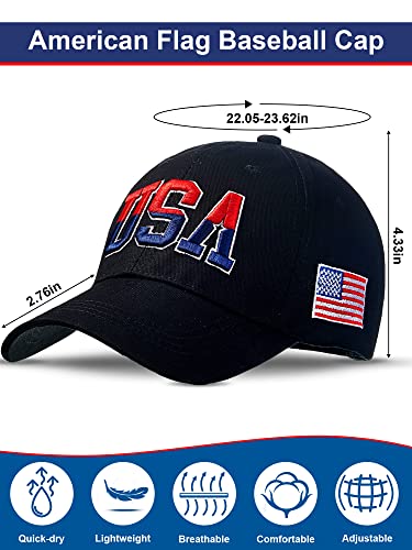 Image of 2 Pcs American Flag Hat Patriotic Baseball Caps USA Trucker Hats 4th of July Veteran Military for Men