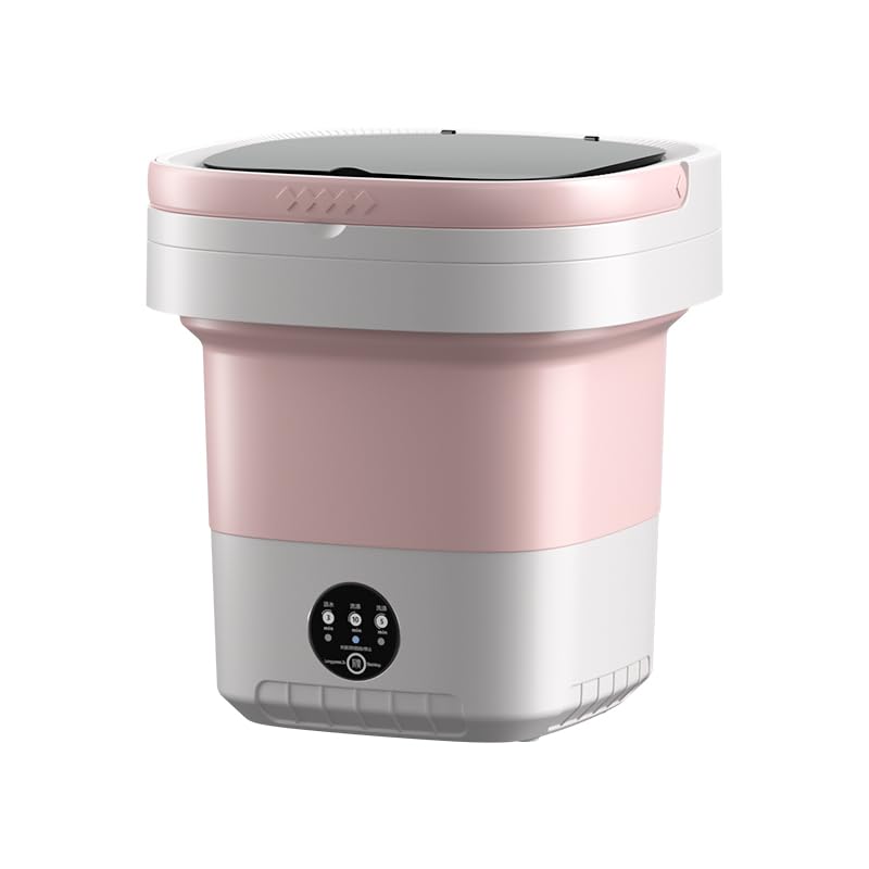 Lustrawear Portable washing machine,Mini Washer,12L upgraded large capacity foldable Washer, Deep cleaning of underwear, baby clothes and other small clothes for apartments dormitories (Pink)