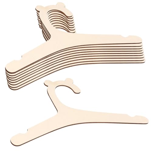{Perchas Bebe Pequeñas para Muñecas Perchas Bebe Voarge 10 perchas para bebé, perchas de madera para manualidades, antideslizantes, para niños pequeños y muñecas de...