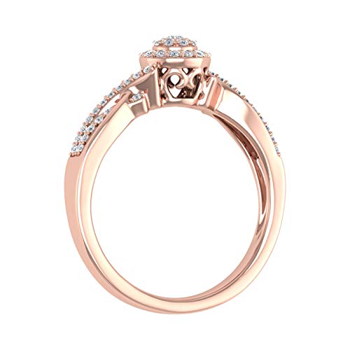 1/4 Carat Round Diamond Engagement Ring In 10K Rose Gold (Ring Size 7) #TOP1