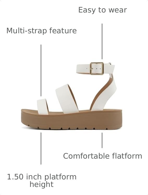 Image of Soda Glory ~ Women Open Toe Multi-Strap Flatform Sandals