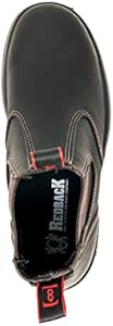 Redback USBBK Chelsea Boots Zwart met stalen neus, Zwart, 10.5 UK