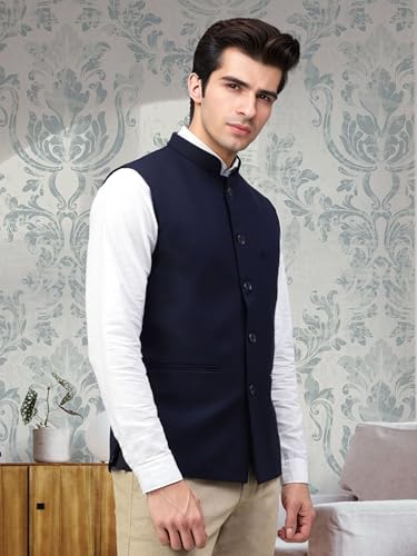 Image of ROCKSY Bandi Modi Koti, Nehru Jacket for Men, Cotton Waistcoat for All Occasion: Diwali, Wedding, Ethnic, Office Party, Formal & casual Look