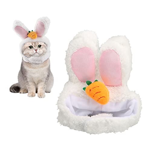 Chapéu de Orelha de Coelho para Gatos Fantasia de Festa de Páscoa Fofo Engraçado Macio de Pelúcia Aj