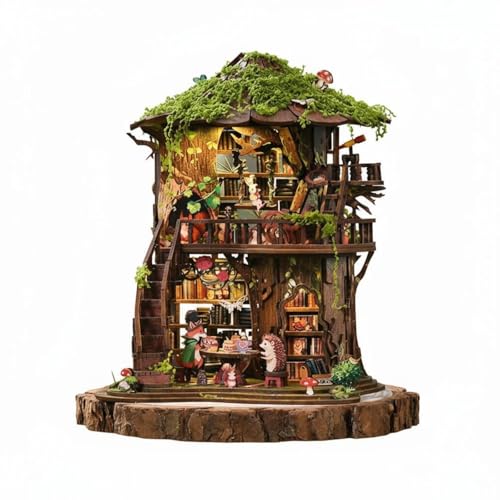 Kit Shelf Insert en Bois et Maquette Cabane à Thé - Maison Miniature Décorative