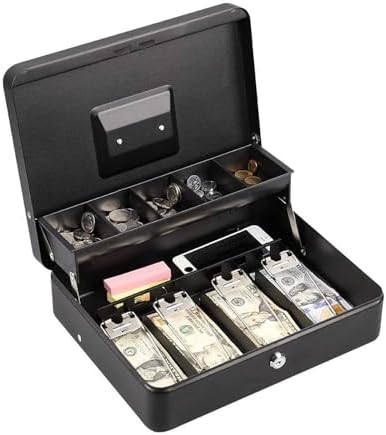 Caja de dinero de metal Caja de seguridad con cerradura, moneda y...