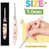 Katech 5.0mm Crochet Hook for Arthritic Hands, Hand-Polished Stainless Steel Ergonomic Crochet Hooks with Customized Sparkle Dried Floral Grip, Soft Tapered Hook-Crochet Gift for Beginner & Crocheter