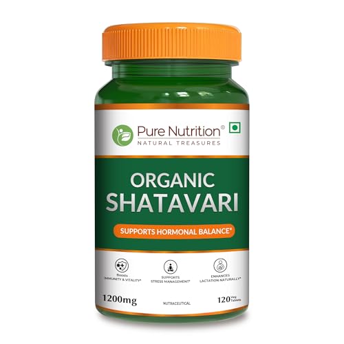 Image of Pure Nutrition Organic Shatavari 120 Tablets | Shatavari Powder Herbal Supplement | Ayurvedic Women's Wellness Support | Supports Digestion, Immunity & Daily Vitality | Traditional Herbal Formula
