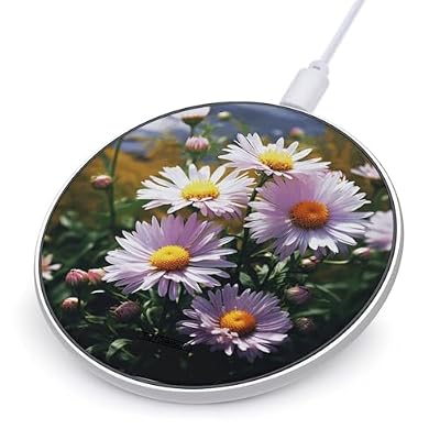 Daisy Plants Wireless Charger Portable 10W Fast Wireless Charging Pad Compatible with Phone Ultra-Thin Charging Station Lightweight Charger Mat for Travel Home Office Desk