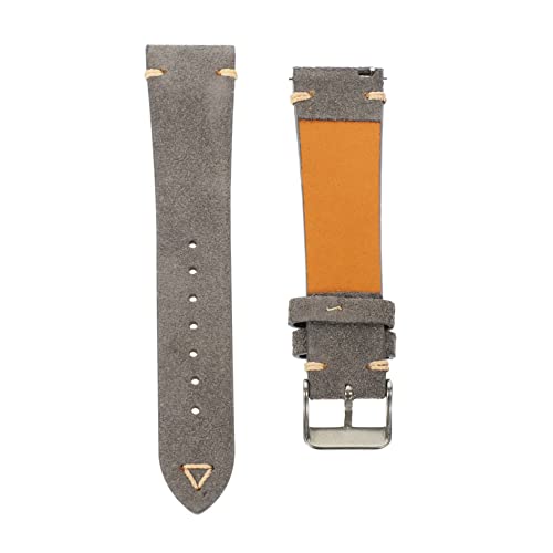 Correa de reloj 20 mm de piel auténtica gris premium