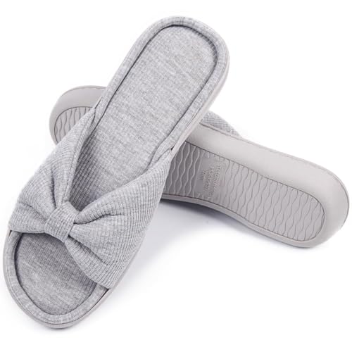 Image of Caramella Bubble Women's Open Toe Slippers, Memory Foam Cushioned, Indoor/Outdoor Slip-ons, Grey
