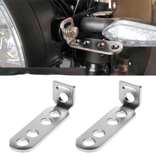 Lot de 2 supports universels pour clignotants de moto en forme de L, support de déménagement pour clignotant arrière de moto, trou de 8 mm, support de montage pour la plupart des motos