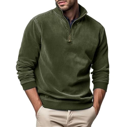 Mens Quarter Zip Pullover Slim Fit Lightweight Pullover Sweaters, Casual Mock Neck Pullover2