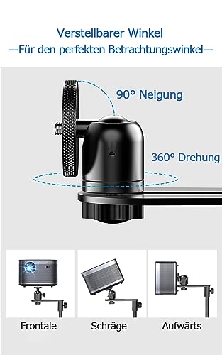 HIBORI Beamer Halterung 360° Schwenkbarer Projektor Ständer Verstellbare Höhe L-Form Versteckter Bodenständer Kompatibel mit XGIMI, Nebula, VANKYO, Jinhoo, AuKing