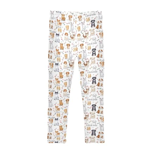 Cartoon Dogs Girls Leggings Kids Yoga Pants Athletic Tights Pants 4-10 Years2