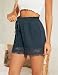 Rapbin Kurze Hose Damen Sommer Hohe Taille Shorts Elastische Kordelzug Casual Kurze Hosen mit Taschen für Urlaub und Kurzreise Dunkelblau M