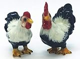 WitnyStore Chicken Figurines - Collectible Animal Art -Miniature Hand Made and Painted Ceramic Table...
