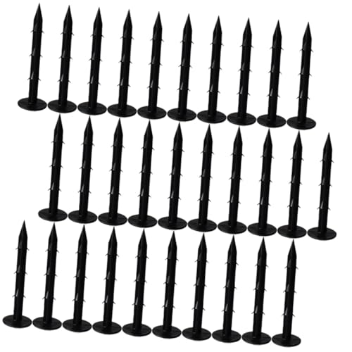 FONDOTIN 100piezas De Tierra Negro Estacas De Jardinería Estacas De Plástico para Jardín Clavos para Césped para Jardín Uso De Suelo De Plástico para Suelo para Césped Fijación De