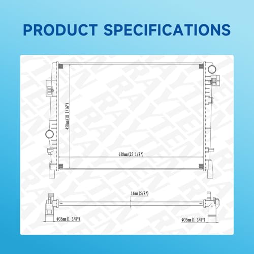 Rayten Aluminum Radiator Compatible with Dodge Journey 2.4 L4 3.5L 3.6L V6 2009-2020,Replaces CU13084 by RAYTEN - Used condition - Image 4