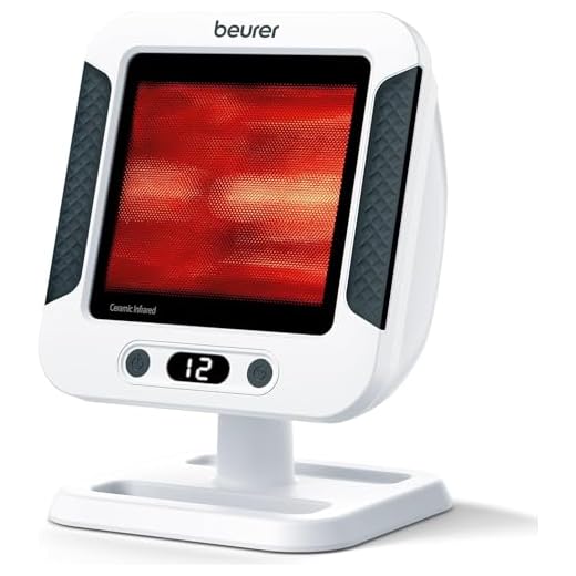 Beurer IL 60 Radiador de calor infrarrojo, calor calmante para resfriados y tensiones musculares, dispositivo médico con 300 vatios y temporizador, placa cerámica con protección UV, regulable