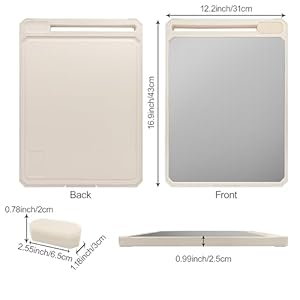 Stainless Steel Cutting Board for Kitchen, Large Size 17”×12”, Moreffy Double Sided Cutting Board, Scratch-resistant, 304 Stainless Steel and PP, Easy to Clean with Silicone Cleaning Brush, Kickstand Stainless Steel Cutting Board for Kitchen Large Size 1712 Moreffy Double Sided Cutting Board Scratch resistant 304 Stainless Steel and PP Easy to Clean with Silicone Cleaning Brush Kickstand
