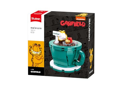 Sluban Garfield, set di costruzione, tazza da caffè, 102 pezzi, modello M38-B1221B, per bambini 6-12 anni