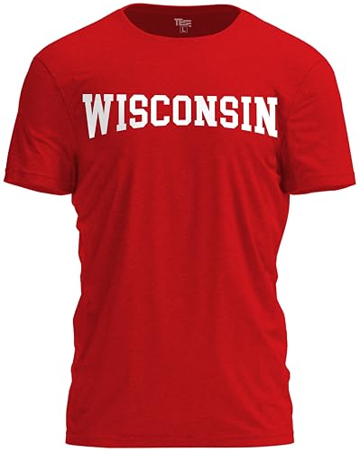 TeeStock Wisconsin T-Shirt – Bold Sport State Letters Tee for Fans and Game Days