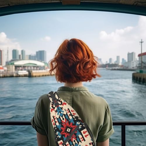 Image of Crossbody Bag Sling Bag Backpack Chest Bags Shoulder Bag for Women Men Aztec-Native-American