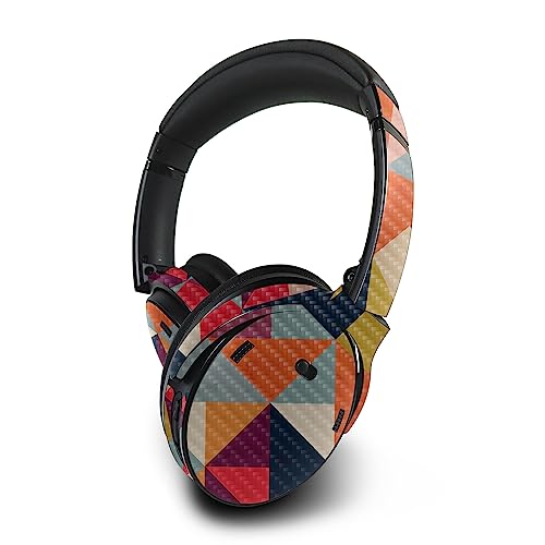 Image of MightySkins Carbon Fiber Skin Compatible with Bose QuietComfort 45 Headphones Bright and Happy | Protective, Durable Textured Carbon Fiber Finish | Easy to Apply