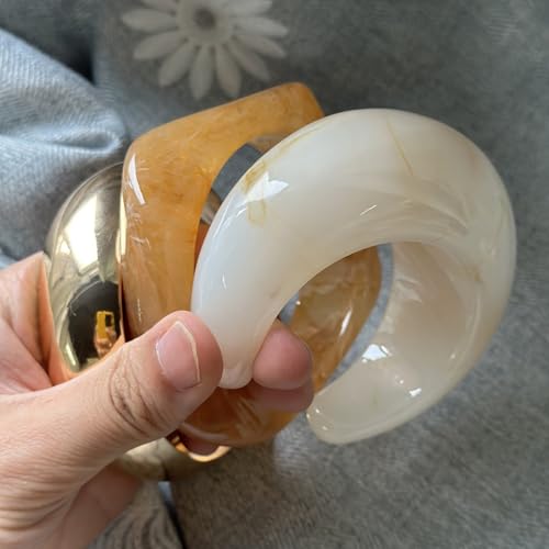 Acrylic Bangle Bracelet for Women Gold Open Chunky Bracelet Colorful Resin Cuff Bracelet Stack Arm Cuff Jewelry Set4