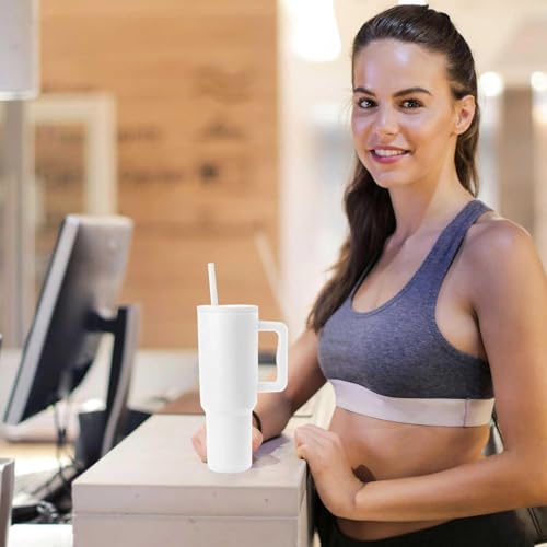 Image of Stainless Steel 1200 ml Vacuum Tumbler with Lid & Straw - Double‑Wall Insulated Cup for Travel, Gym & Office - Keeps Beverages Hot or Cold - 1.2 L Capacity (Coconut Cloud)