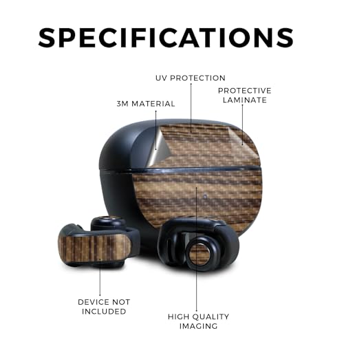 Image of Carbon Fiber Skin Compatible with Bose Ultra Open Earbuds - Dark Zebra Wood - Premium 3M Vinyl Protective Wrap Decal Cover - Easy to Apply | Crafted in The USA by MightySkins