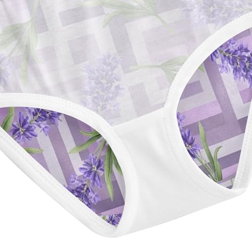 Toddler Panties, Lavender Flowers Cotton Underwear Girls, 2–8 Years4