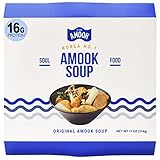 Samjin Amook Fishcake Soup Portable Meal Kit (11 oz, Pack of 1) - Travel Kit. Container for boiling soup included, High Protein Korean Food, Easiest Eomuk, Odeng Recipe