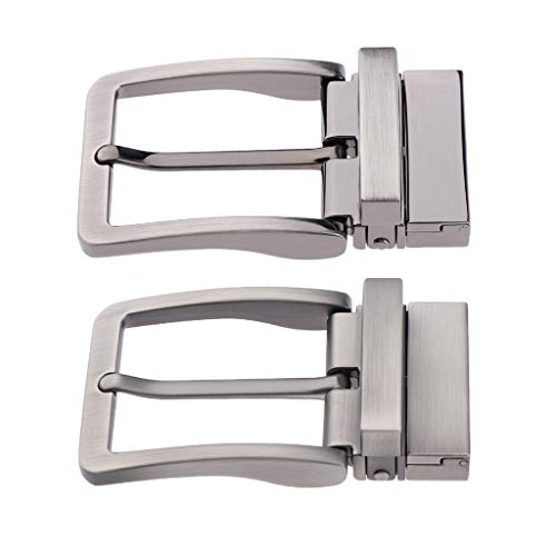 P Prettyia 2pcs Boucle de Ceinture à Broche en Alliage Rectangulaire Réversible pour Hommes Convient aux Ceintures de 33-34 mm Cover