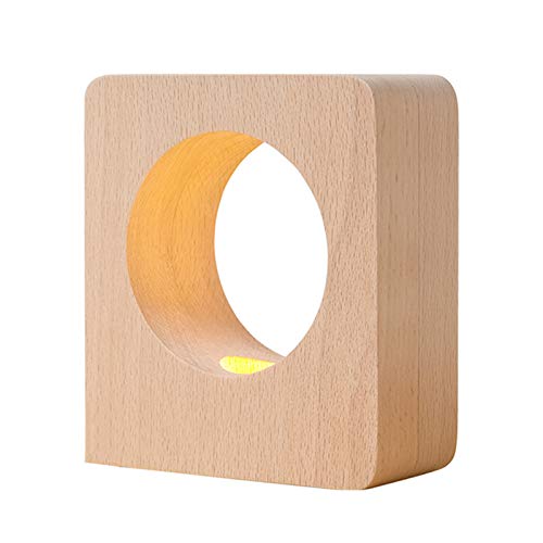 Creative Tree Hole Table Lamp, Led Natural Beech Table Lamp, European-Style USB Table Lamp, USB Plug-in Power Supply, Smart Home Bedside Lamp,B