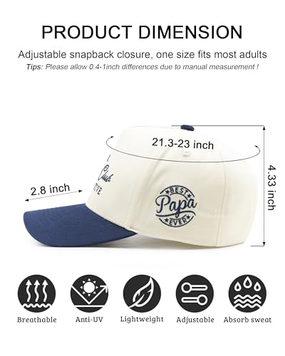 Image of Waldeal Vintage Papa Trucker Hat, Adjustable Snapback Dad Hats for Men, Fathers Day Birthday Gifts Two Tone Baseball Cap