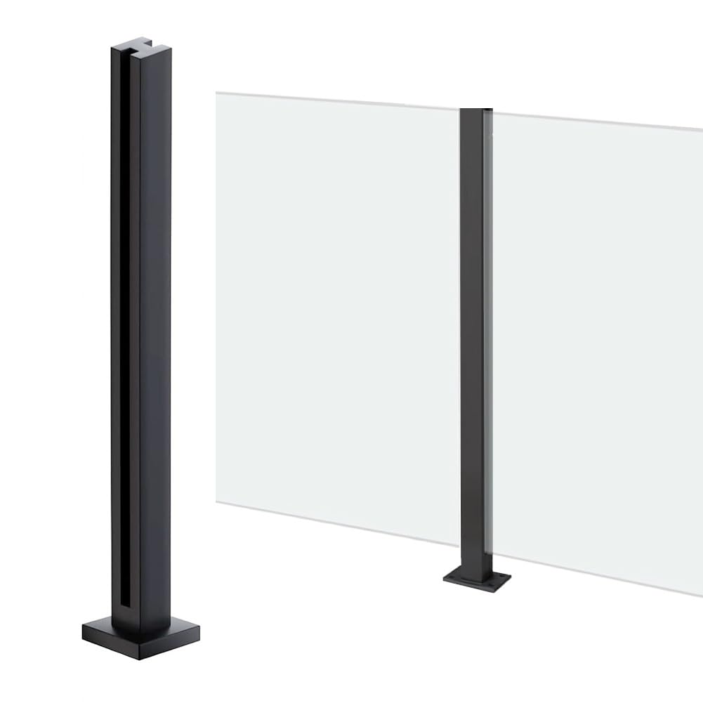 Eje de barandilla de vidrio de alta gama en acero inoxidable negro 85 cm