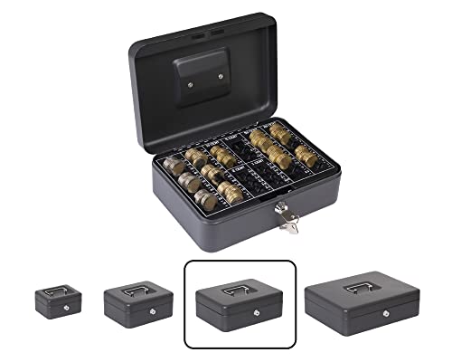 ARREGUI Elegant Cash C9634-EUR Caisse à monnaie et billets à clé pour ranger et transporter l'argent | Caisse en acier monnayeur et compartiment pieces |...