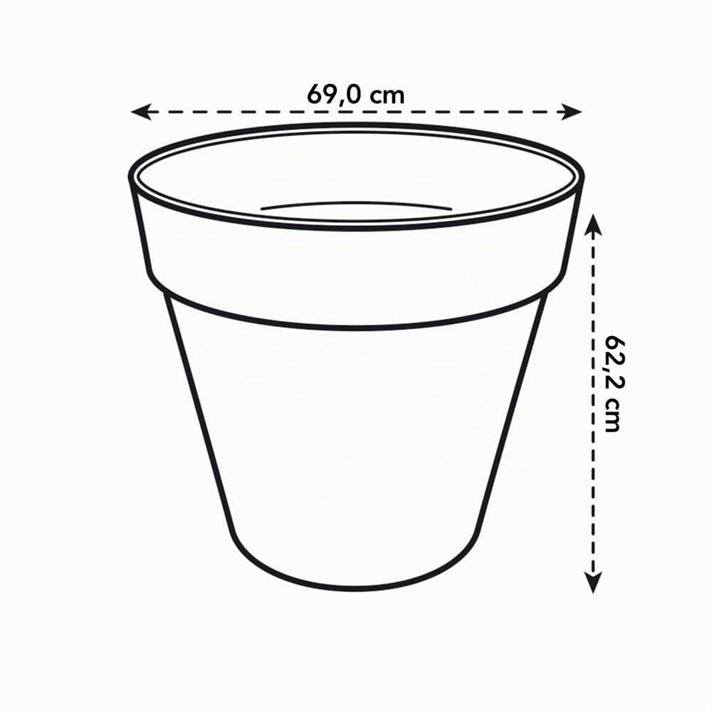 Elho loft urban round 70cm vaso da fiori - White | Ø 69 x Alt. 62.5 cm