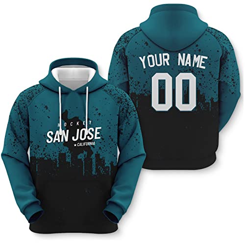 Custom Hockey Men's Hoodies Gifts for Men Women Youth City Fans Pullover Hooded Sweatshirt Customize Hip Hop Name & Number