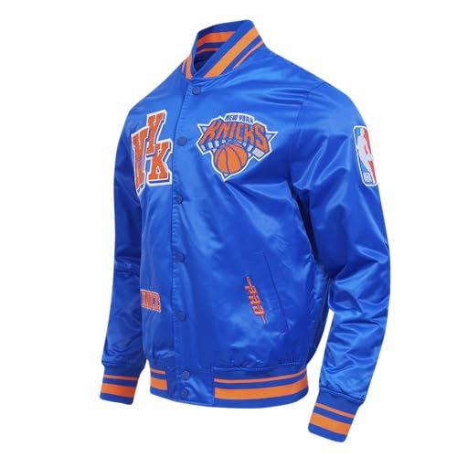 Pro Standard Mens NBA New York Knicks Best Of Satin Jacket Royal/Orange/Royal L