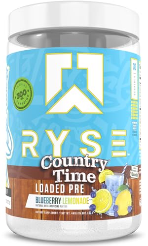 Image of RYSE Loaded Pre Workout Powder - Country Time Blueberry Lemonade - Daily Pre-Workout for Men & Women with 300mg Caffeine, Beta Alanine, and Citrulline for Pump, Focus, and Energy - 30 Servings