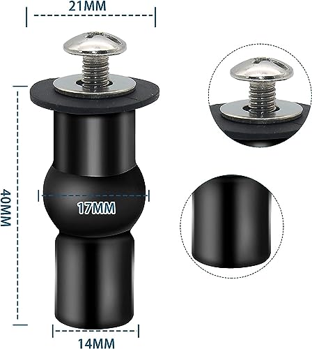 Image of MHS Hydraulic Soft Closing Toilet Seat Cover Fixing Screws | Universal Top Mount Hinges Screws & Blind Hole Nuts | SS 304 Brass Rubber Anti-Rust Fittings (1 Pair, EPDM Rubber Fitting Regular)
