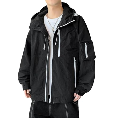 Veste imperméable pour homme contre la pluie fine vêtement léger à capuche printemps