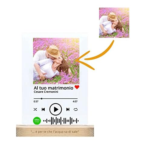 LAC Custom Spotify Lamp with Photo | Spotify Glass Personalized Girlfriend Gift | Personalized Lamp With Photo Boyfriend Gift | Custom Spotify Plaque Best Friend Gift Cover